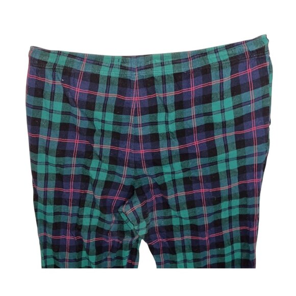 Green & Navy Plaid Cotton Lounge Pants With Drawstring & Pockets Sz XXXL Mens - Picture 9 of 9
